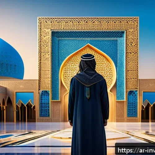 NFT 아트 작품의 다양성 분석 - A captivating digital artwork depicting a futuristic Arab heritage scene in augmented reality style:...